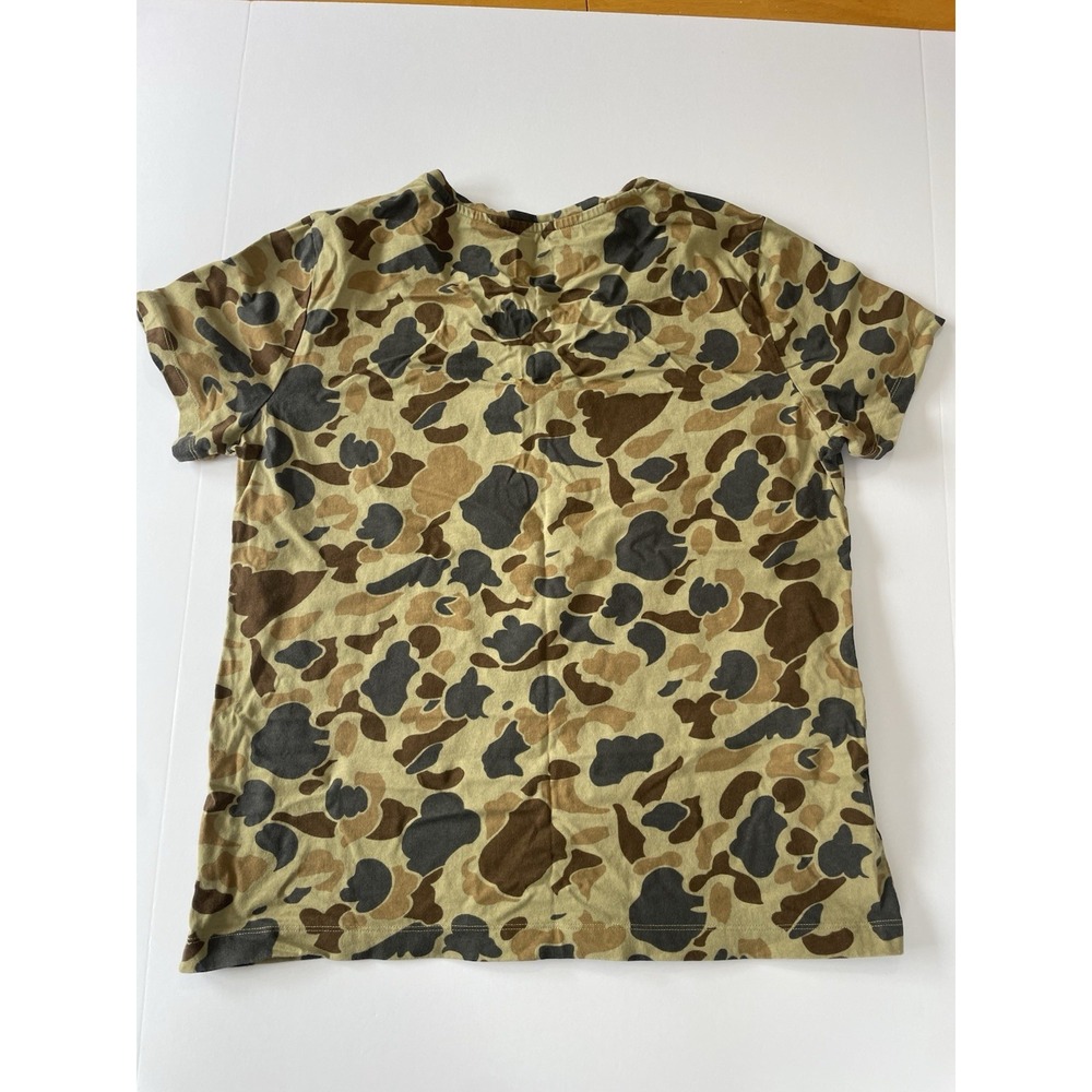 L.L. Bean Bean Signature Women's Medium Duck Camo V Neck T Shirt 100% Cotton - Picture 3 of 7
